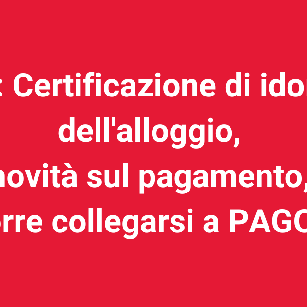 Forlì: Certificazione di idoneità dell'alloggio, novità sul pagamento, occorre collegarsi a PAGO PA