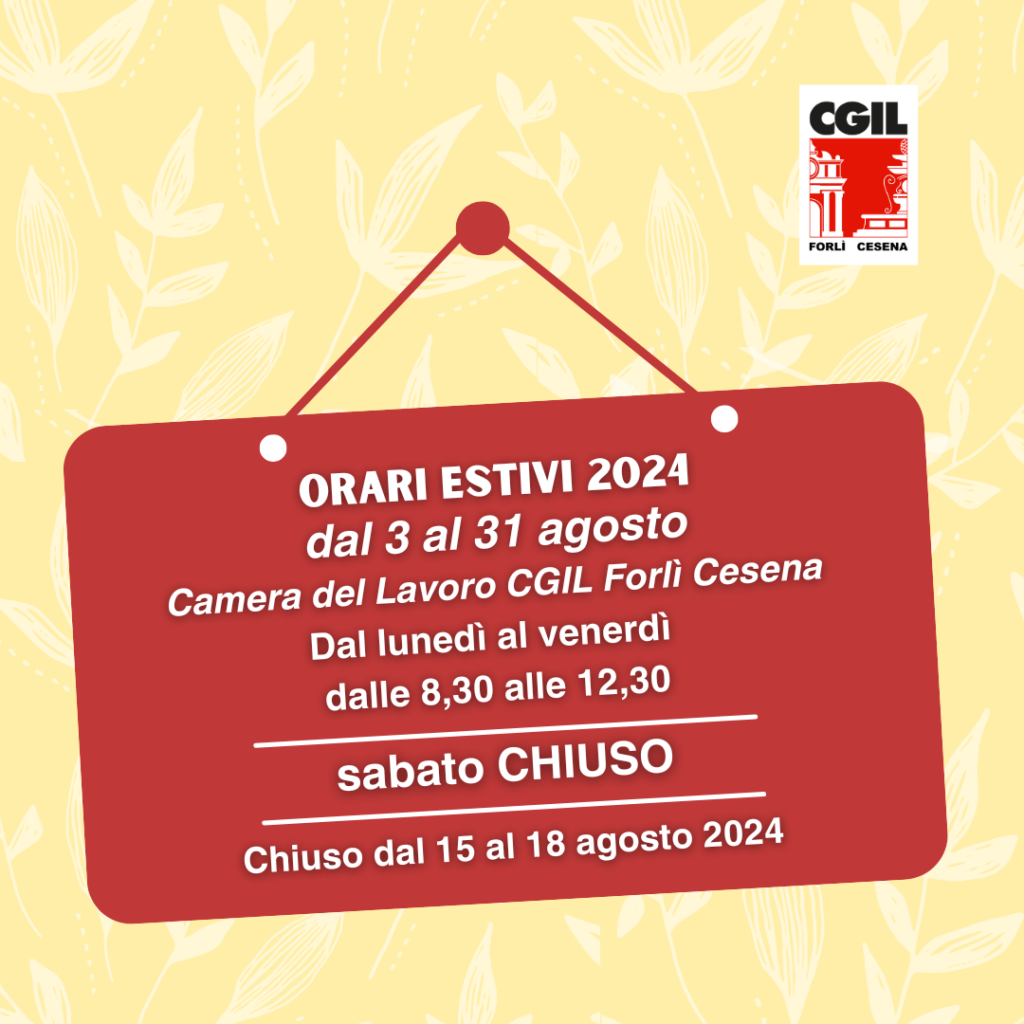 orari estivi CdLT CGIL FORLI' CESENA