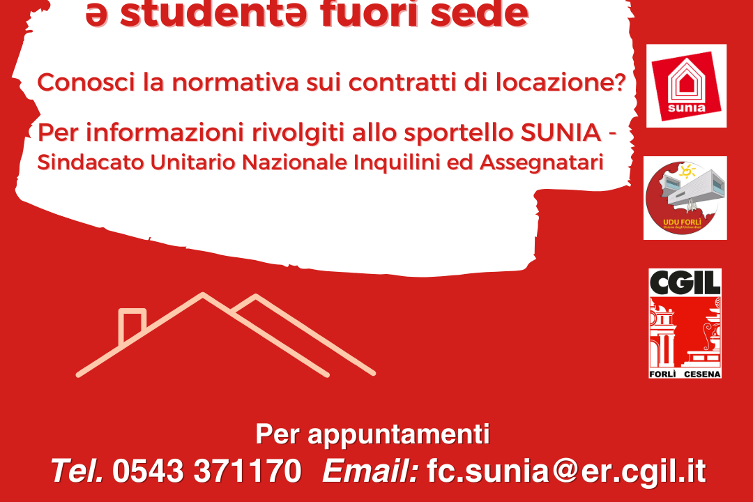 Cgil, Udu e Sunia, guida affitti per studenti fuori sede