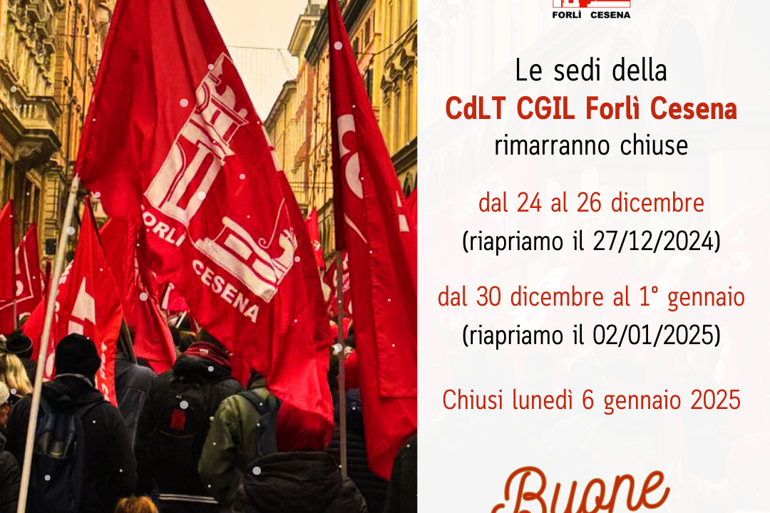 orari CdLT CGIL Forlì Cesena periodo natalizio