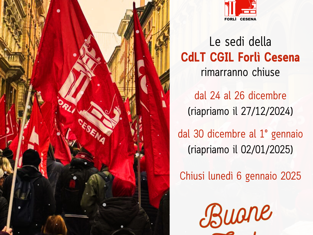 orari CdLT CGIL Forlì Cesena periodo natalizio