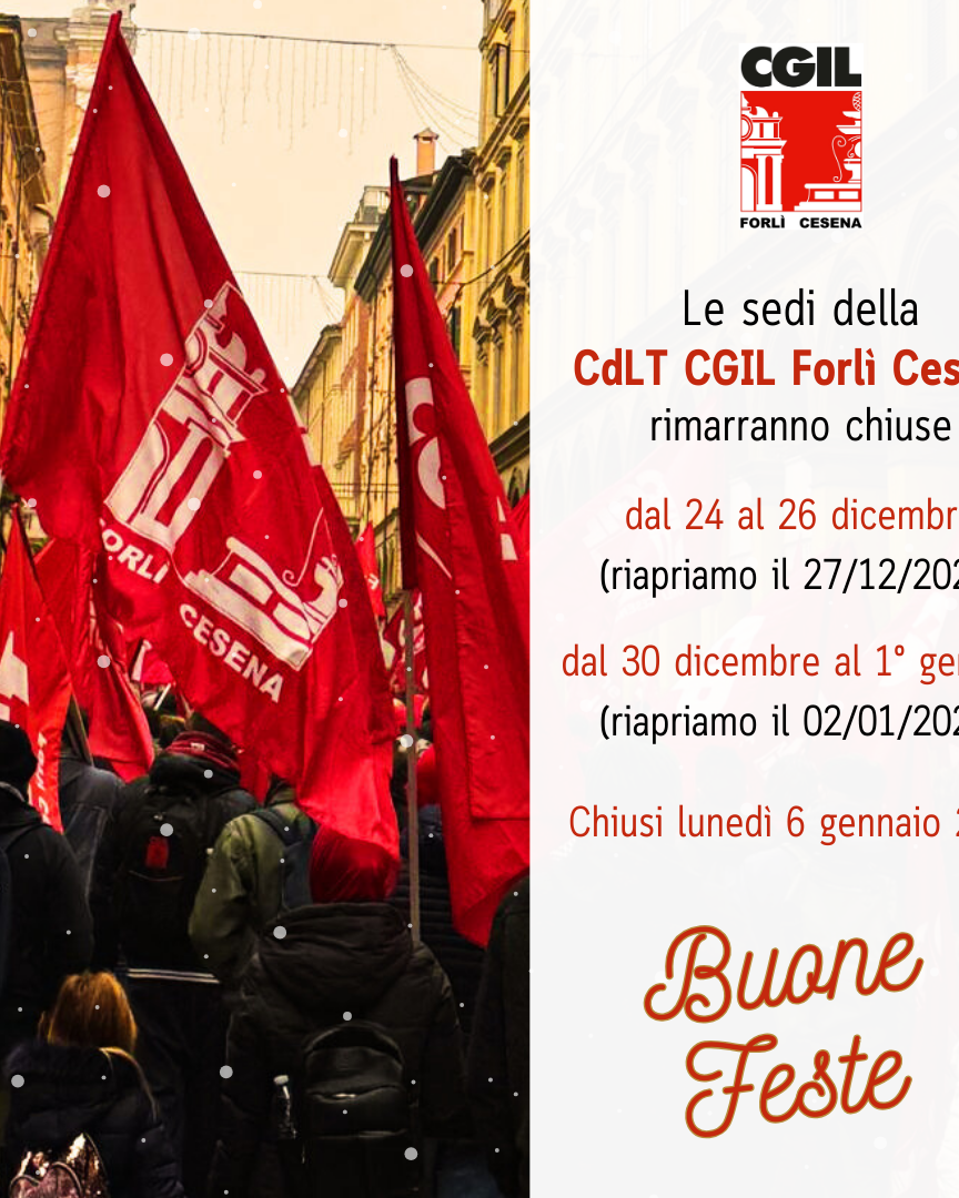 orari CdLT CGIL Forlì Cesena periodo natalizio